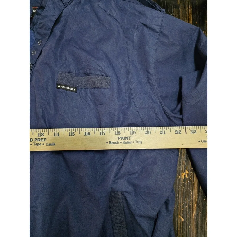 Vintage Members Only Jacket‎ Mens Size 44 Blue Full Zip Bomber Coat 80s